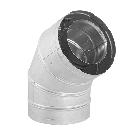 DuraVent  4” x 6 5⁄8” DirectVent Pro 60° Non-Swivel Elbow (galvanized)