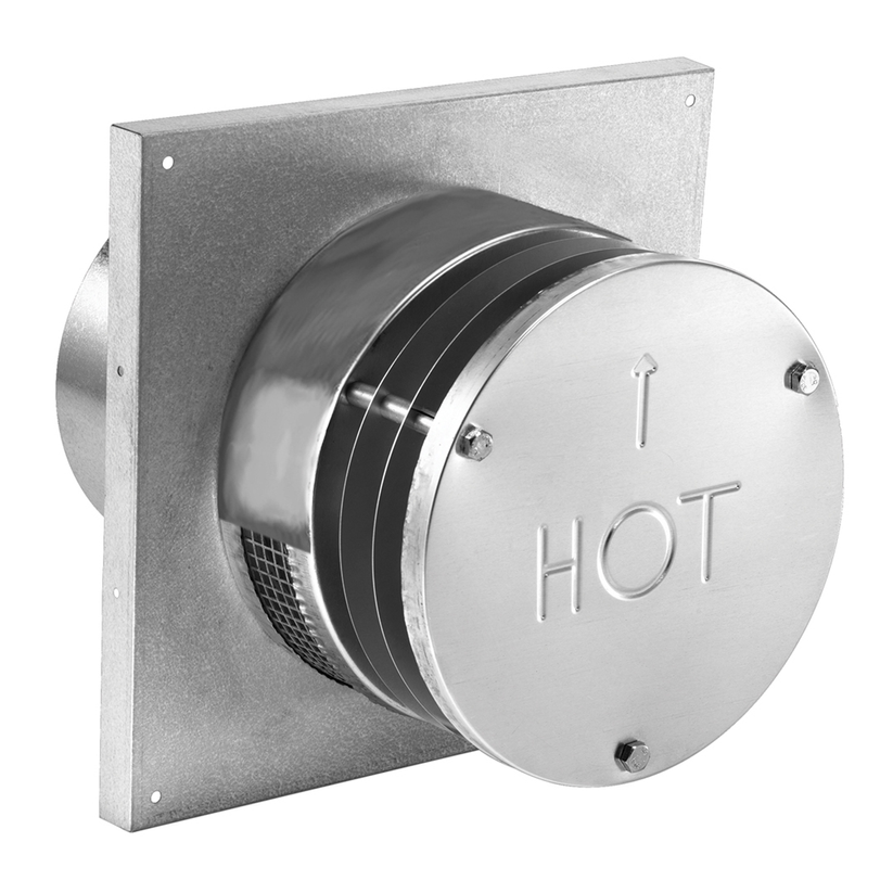 DuraVent 46DVA-HRCS 4” x 6 5⁄8” Round Horizontal Termination Cap Square Base
