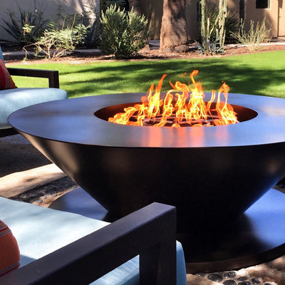 Garden settings with 60" charcoal color Ultrafire Gas Fireplace