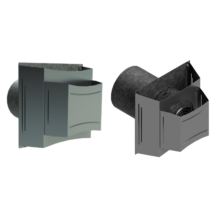 DuraVent 46DVA-H2 4” x 6 5⁄8” Horizontal Termination Cap with Aluminum Shroud