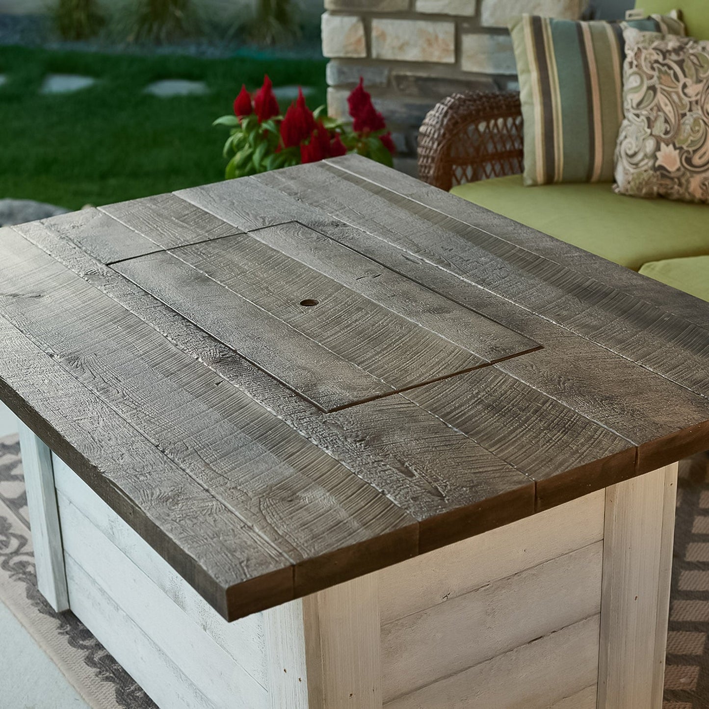 Alcott, Rectangular Gas Fire Pit Table, 48" Fire Pit Table, Pit Table