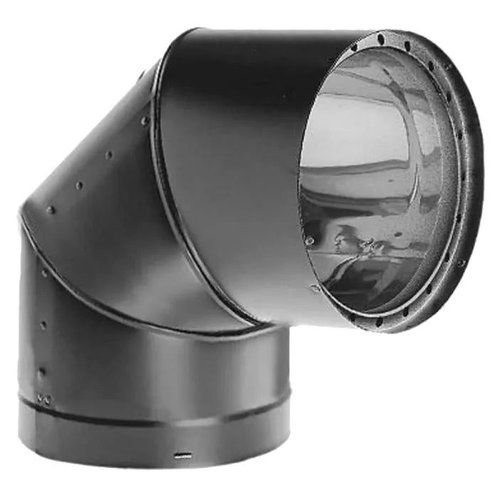 DuraVent DVL 6"/7"/8" Inch Diameter Double Wall Black 90 Degree Elbow