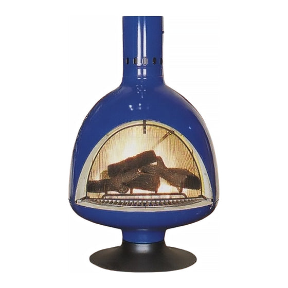 Blue Malm Fireplace Fireplace Drum 3 Barrel Style Fireplace MCM