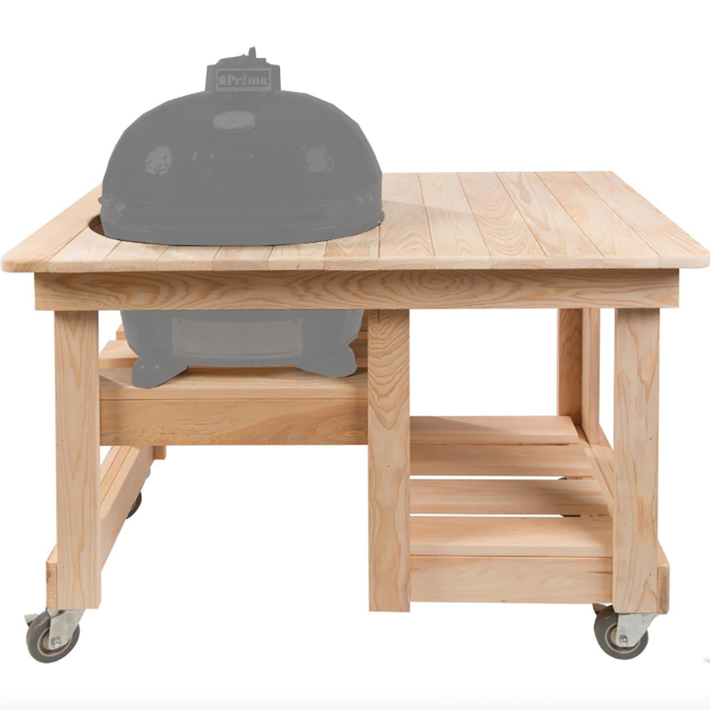 Smokey Mountain, Fireplaces, Primo, Grills, Outdoor Living, Burner, Fire, Primo Ceramic, Grill Head, XL 400, Kamado Grill, Cypress, Table