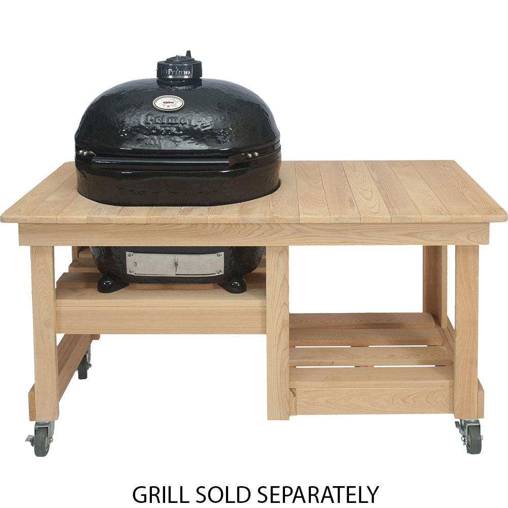 Smokey Mountain, Fireplaces, Primo, Grills, Outdoor Living, Burner, Fire, Primo Ceramic, Grill Head, XL 400, Kamado Grill, Cypress, Table