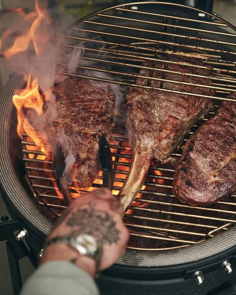 outdoor cooking with BSTRD Urban medium solo, 48" tall Kamado Grill