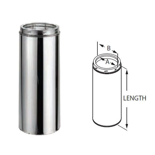 DuraVent 7DT-12x DuraTech 7-Inch Diameter Chimney Pipe, 12-Inches 7DT-12 GA SS or Black
