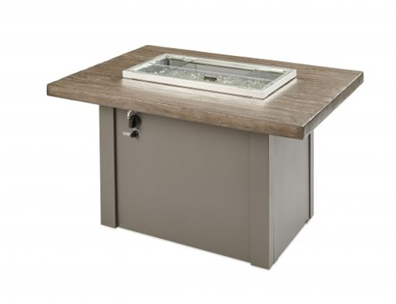 Havenwood, Rectangular Gas Fire Pit Table, Fire Pit Table, Drifwood
