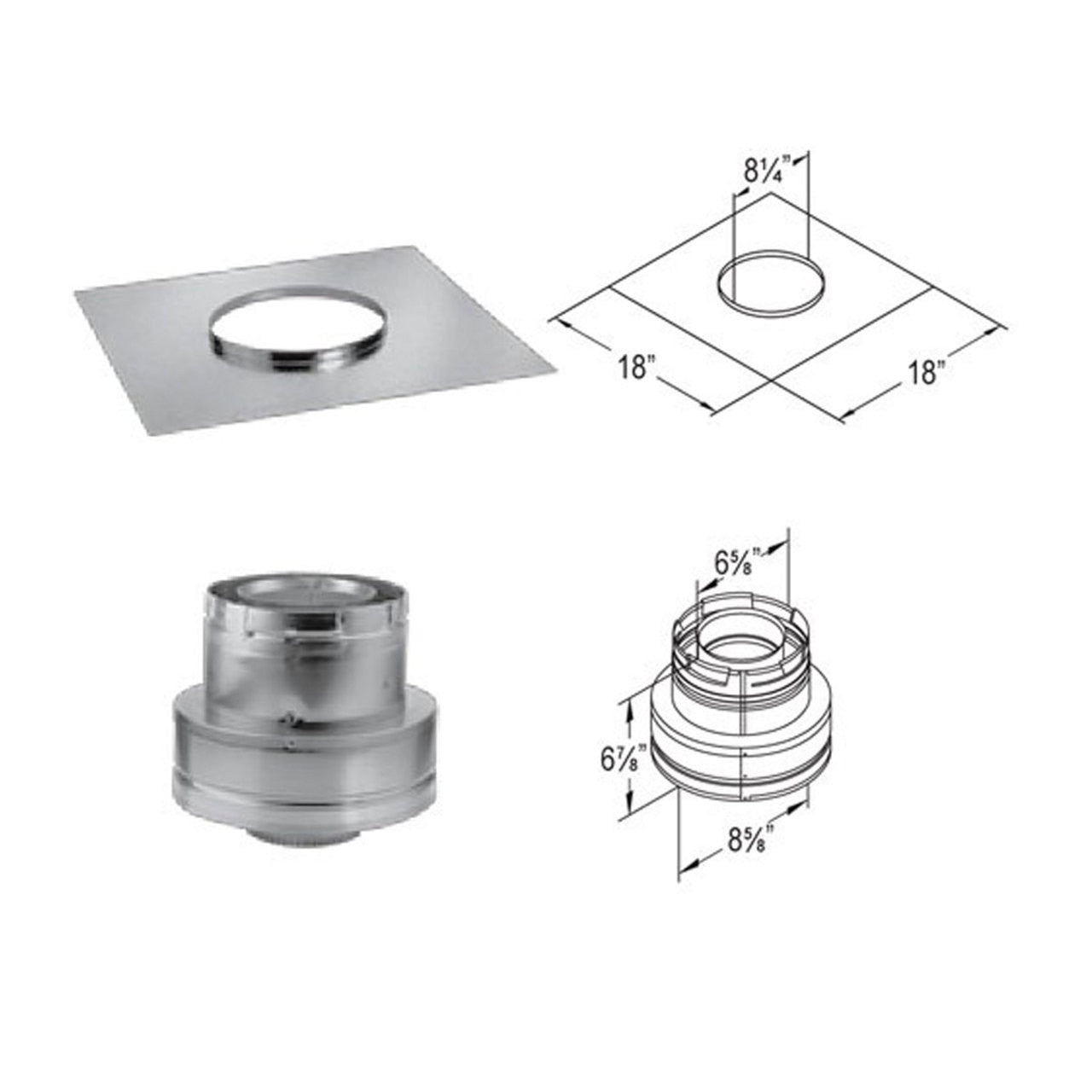 4" x 6 5/8" DirectVent Pro Masonry Chimney Conversion Kit