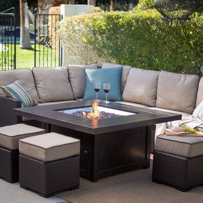 Napoleon STTR2-BZ St. Tropez Patio Flame Fire Table, Square