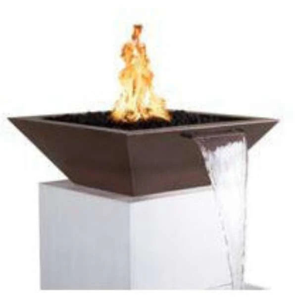 Maya Hammered Copper Square Fire & Water Bowl