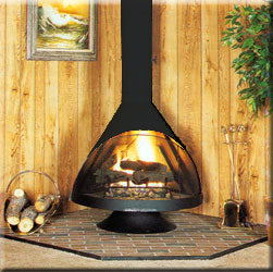 Malm 38” Matte Black Zircon Freestanding Wood Burning Fireplace