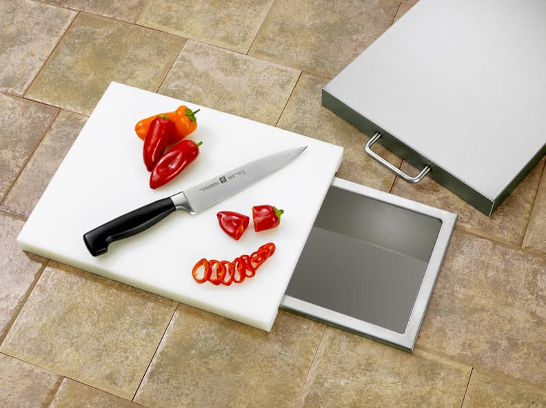 Sole Gourmet Dropin Trash Chute with Cutting Board & Cover TC Smokey