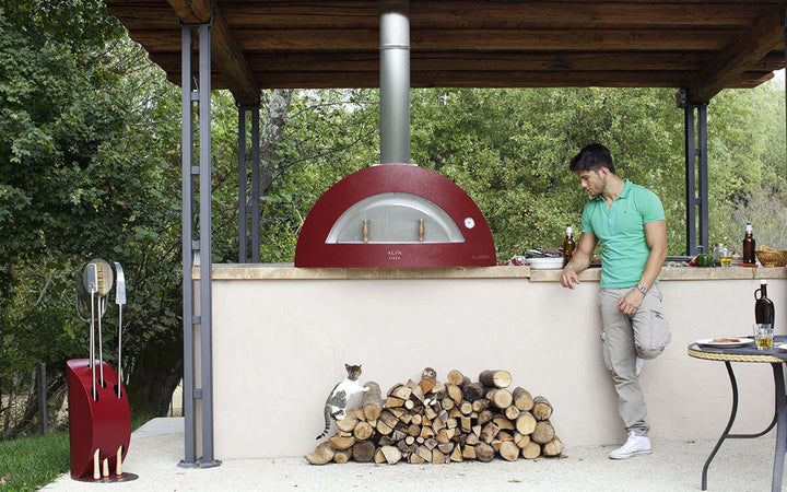 Wood burning pizza oven completes the patio