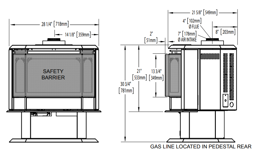 Napoleon Havelock Direct Vent Gas Stove 44,000 BTU's