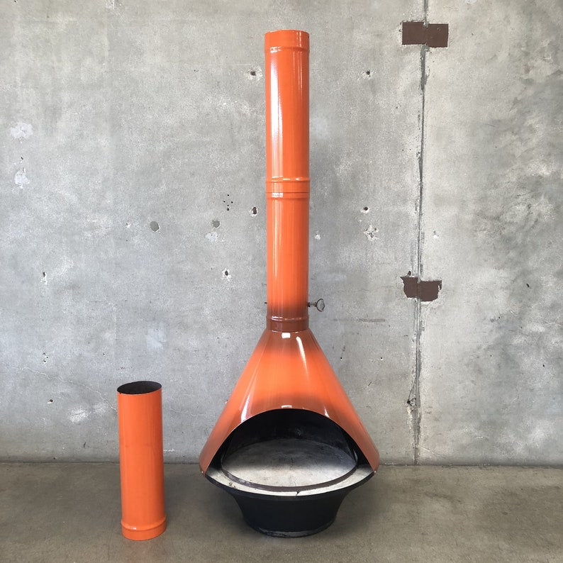 Malm Midcentury Modern Lancer Cone Fireplace MCM Wood Burning Custom made Fireplace