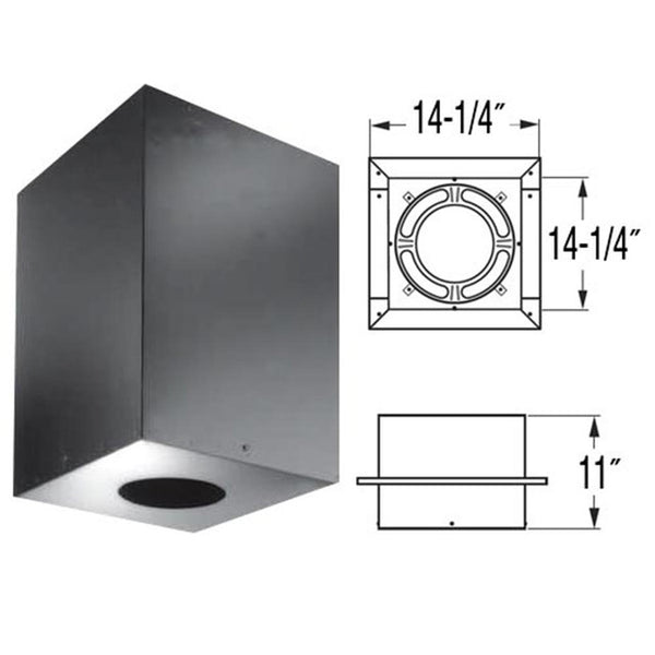 7" DuraPlus 11" Square Ceiling Support Box - 7DP-CS11