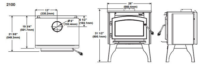 Timberwolf 2100 Economizer Wood Stove