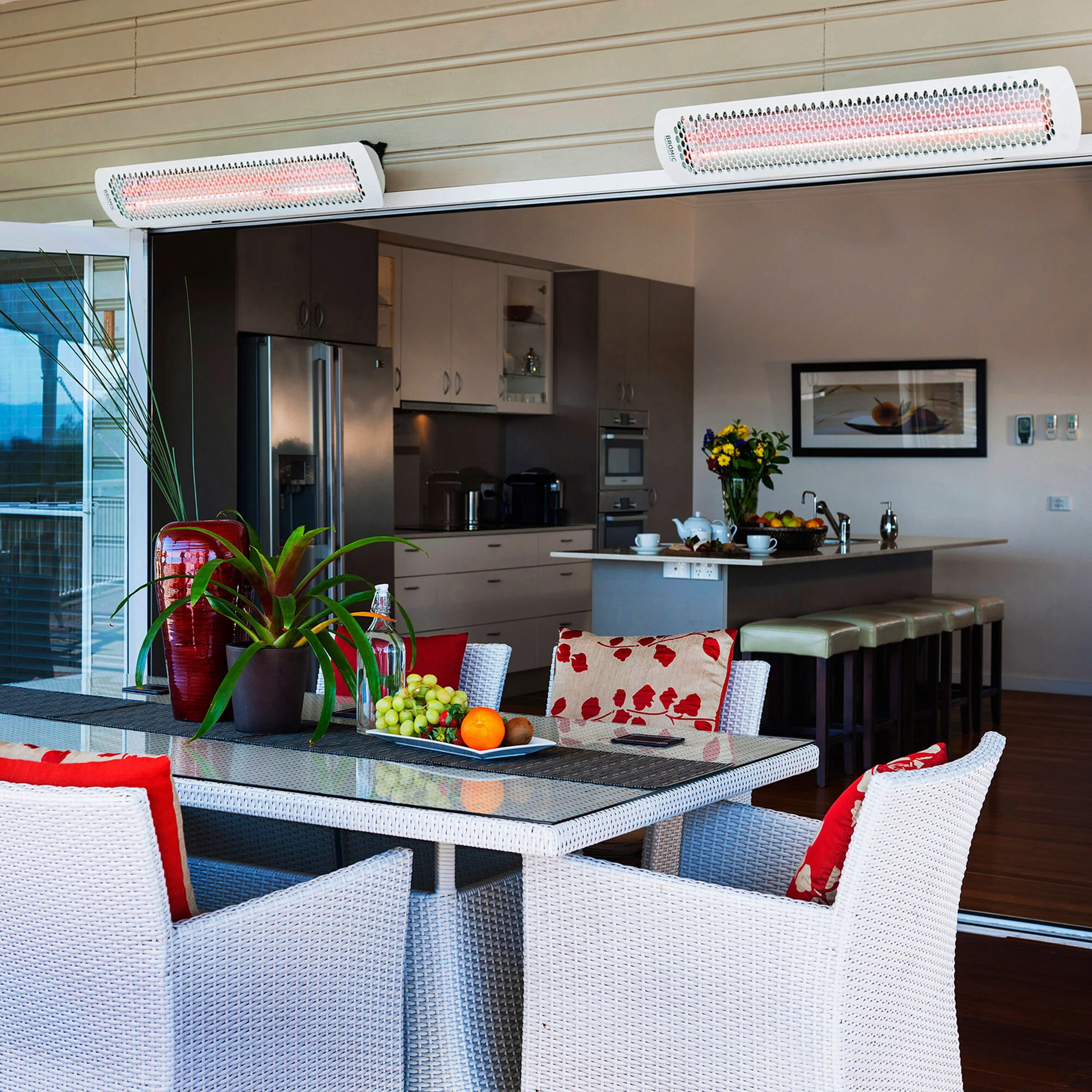 Outdoor kitchen ceiling hanged 6000W white bromic tungsten smart-heat electric patio heater