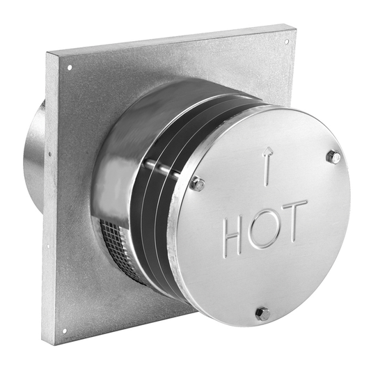 DuraVent 46DVA-HRCS 4” x 6 5⁄8” Round Horizontal Termination Cap Square Base