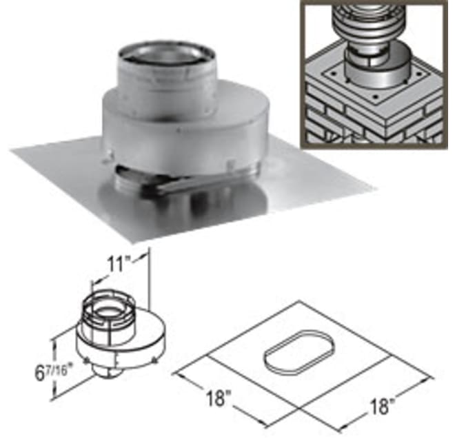 DuraVent 46DVA-CTFK DirectVent Pro 4x6-5/8-Inch Diameter Co-Linear Adapter Kit with Flex