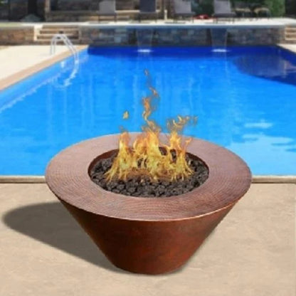 Cazo Hammered Copper Round Fire Bowl