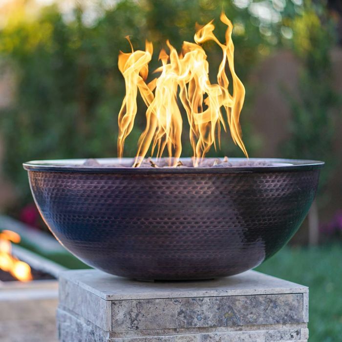 Sedona 27-Inch Round Copper Gas Fire and Water Bowl