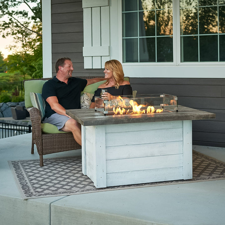 Alcott, Rectangular Gas Fire Pit Table, 48" Fire Pit Table, Pit Table