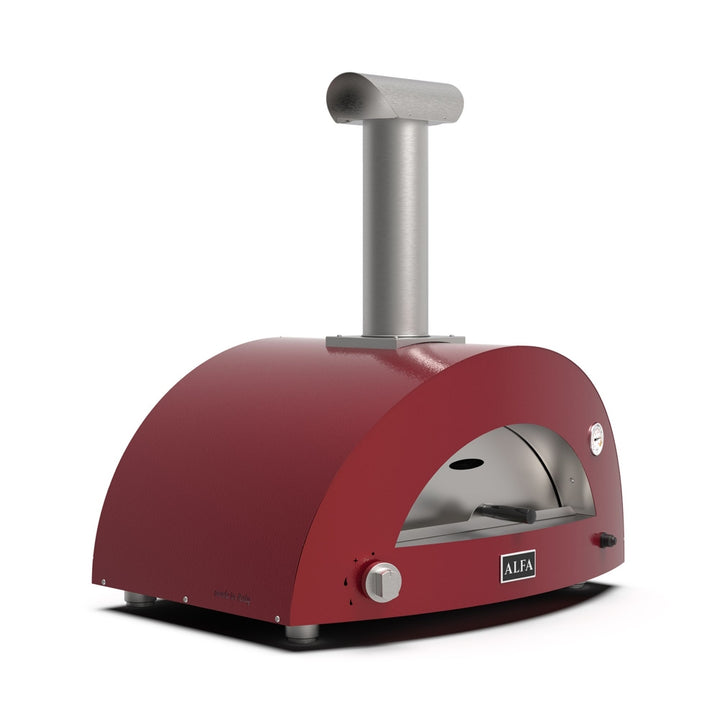 Alfa Moderno 2pizze in Brick Red with the stand and Hyrbid kit - they also make a Low and slow kit for these pizza ovens