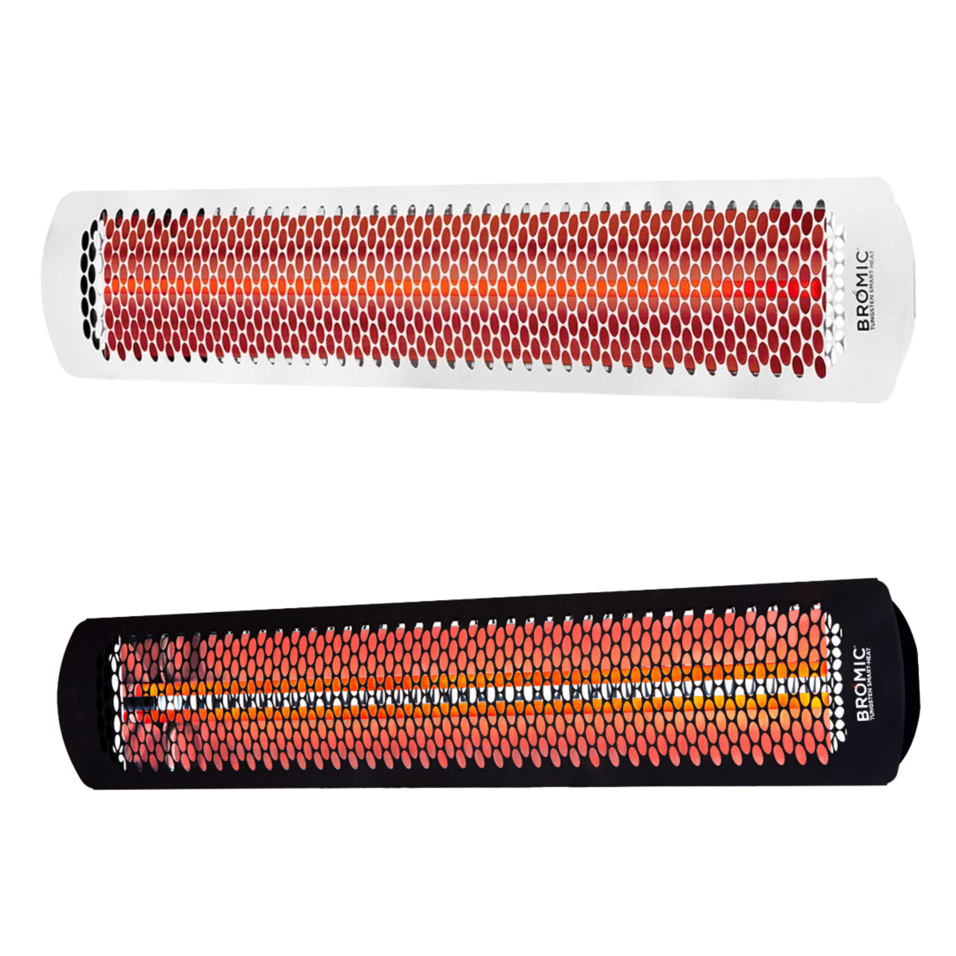 Front View, Black and White, 6000W, 20,000 BTU Bromic Tungsten Smart-heat electric outdoor Heater