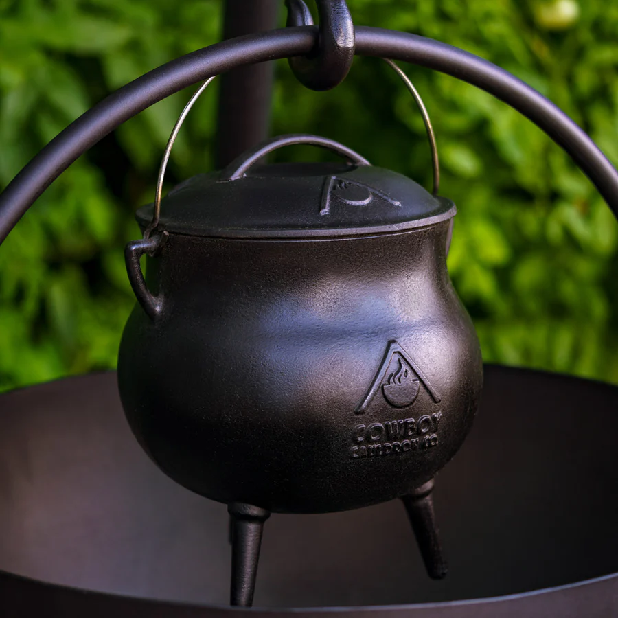 Chuckwagon Cook Pot - Versatile Enamel Coated Open-Fire Cookware, Rust-Resistant, Easy to Clean, Perfect for Frying, Simmering, and Campfire Popcorn