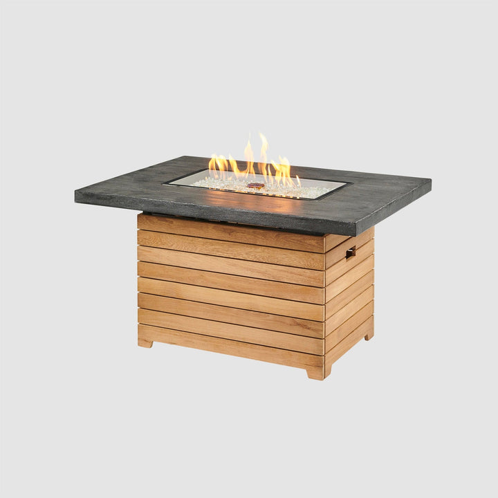 Darien Rectangular Gas Fire Pit Table, Gas Fire Pit Table, Aluminum top, Fire Pit Table