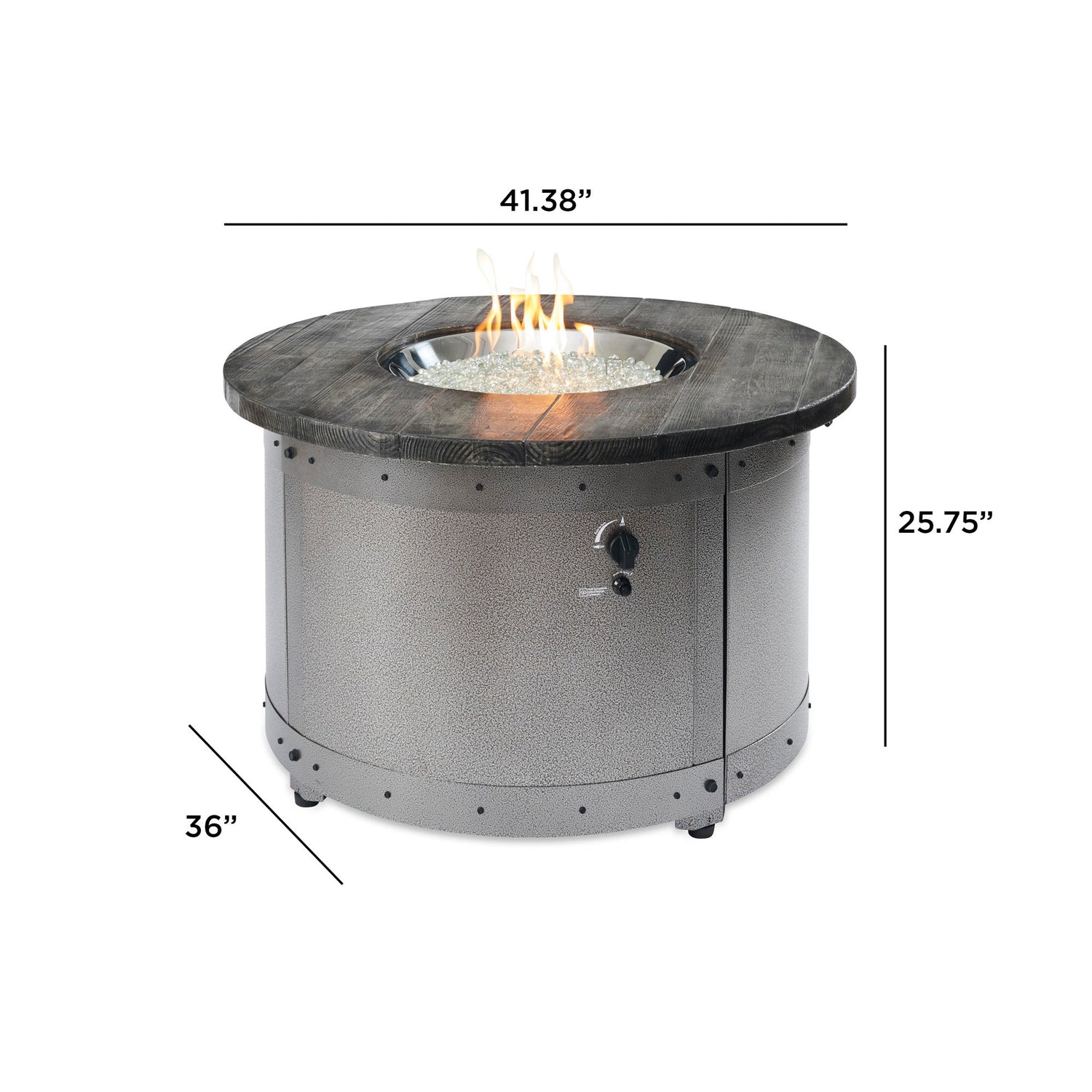 Edison Round Gas Fire Pit Table, Gas Fire Pit Table, Fire Pit Table