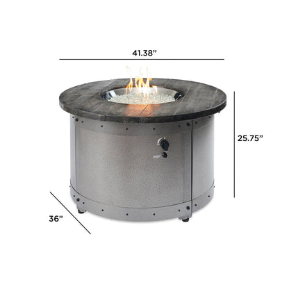 Edison Round Gas Fire Pit Table, Gas Fire Pit Table, Fire Pit Table