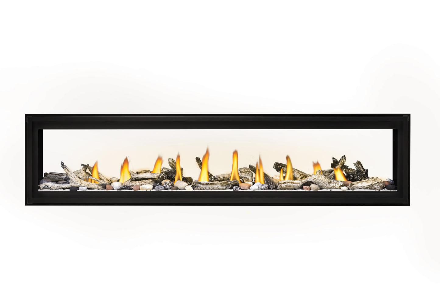 Want a Contractors discount? Give Madison a call at Smokey Mountian Fireplaces Napoleon's Luxuria 74 See-Through linear gas fireplace provides an unobstructed view of the contemporary linear fire and requires no safety screen. The safe-to-touch, triple-pane Glass Guard system, and Dynamic Heat Control provide safe heating and beautiful views to two rooms at once. Versatile installation opportunities allow for TVs and artwork to safely be displayed above the fireplace while combustible materials are installe