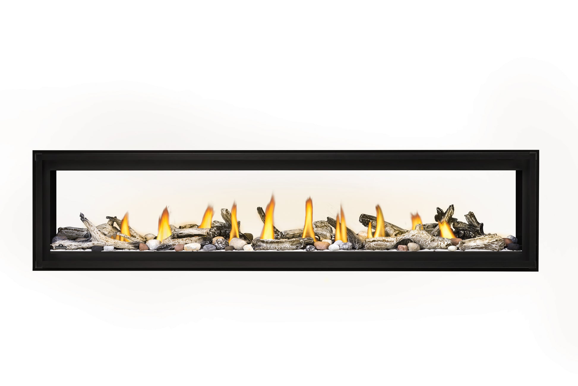 Want a Contractors discount? Give Madison a call at Smokey Mountian Fireplaces Napoleon's Luxuria 74 See-Through linear gas fireplace provides an unobstructed view of the contemporary linear fire and requires no safety screen. The safe-to-touch, triple-pane Glass Guard system, and Dynamic Heat Control provide safe heating and beautiful views to two rooms at once. Versatile installation opportunities allow for TVs and artwork to safely be displayed above the fireplace while combustible materials are installe