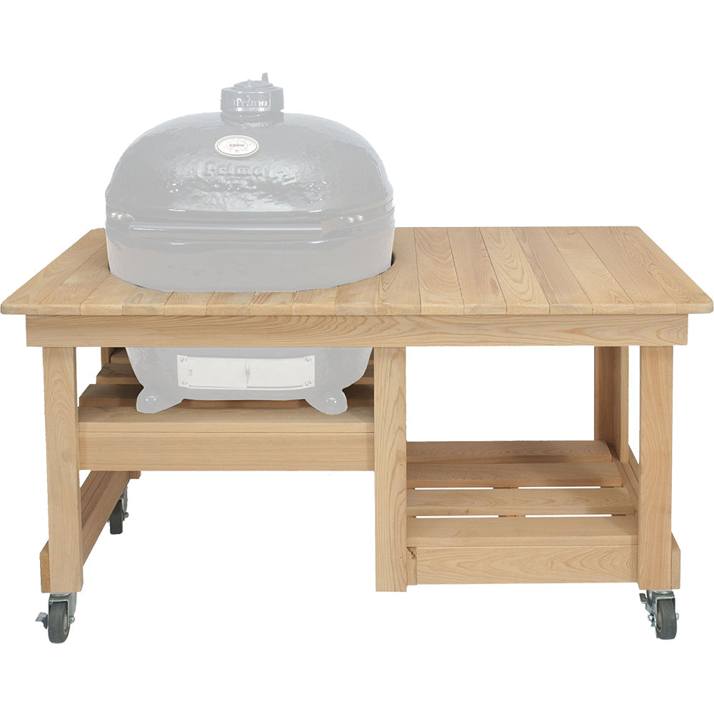 Primo Counter Top Cypress Kamado Table for Primo Oval XL W/ Ceramic Fe ...