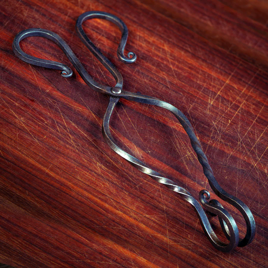 Hand-Forged 14" Tongs - Perfect for Grilling Wings, Skewers, Sausages | Fine Craftsmanship by Wasatch Forge