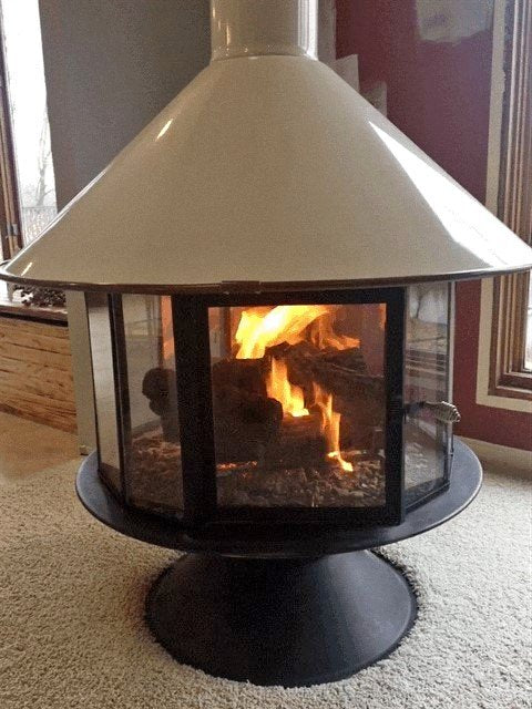 Malm GAS LP or NG Gas Fireplace handmade by malm this is the carousel mid century modern fireplace - being gas it does not need to be on a hearth pad. HYGGE Style Fireplace