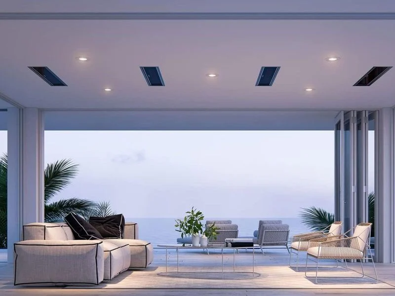 Marine Backyard with Four ceiling mount 2300 watts black bromic platinum smart-heat electric marine heater