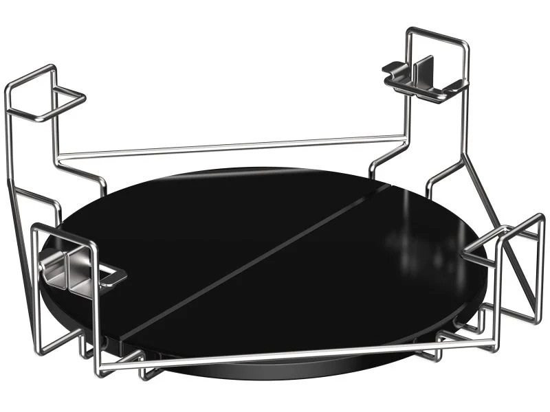 Outdoor cooking 54" height black BSTRD urban large solo Kamado Grill Plate setter