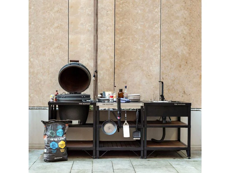 outdoor cooking with BSTRD Urban medium solo, 48" tall Kamado Grill