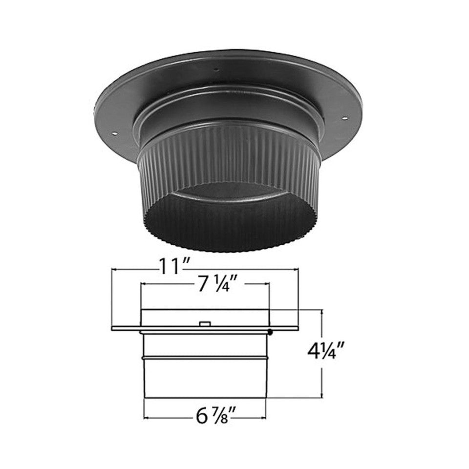 7" Snap-Lock Adapter with Trim - for double wall adapter to ceiling box 7DBK-ADSL