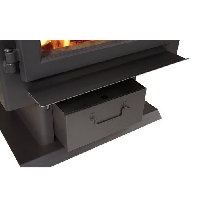 Timberwolf pedestal with ash pan.  for the cast iron modern wood stove