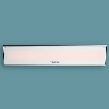 Front view 2300W white bromic platinum smart-heat electric marine heater with blue background