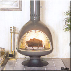 Malm 32" Fire Drum 3 Freestanding Wood Burning Fireplace with Screen