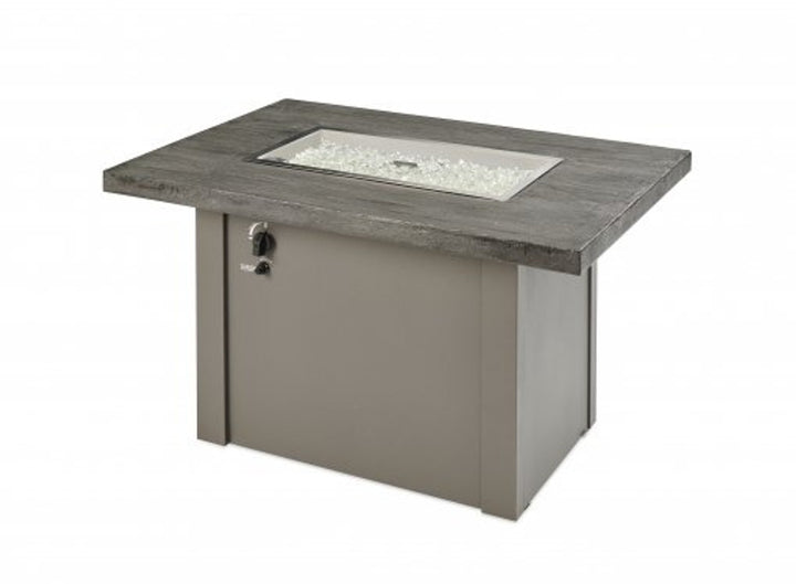 Stone Grey Driftwood, Havenwood, Rectangular Gas Fire Pit Table, Fire Pit Table