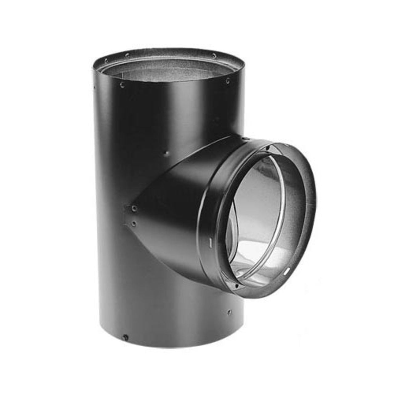8" DVL Double-Wall Black Tee with Clean-Out Cap