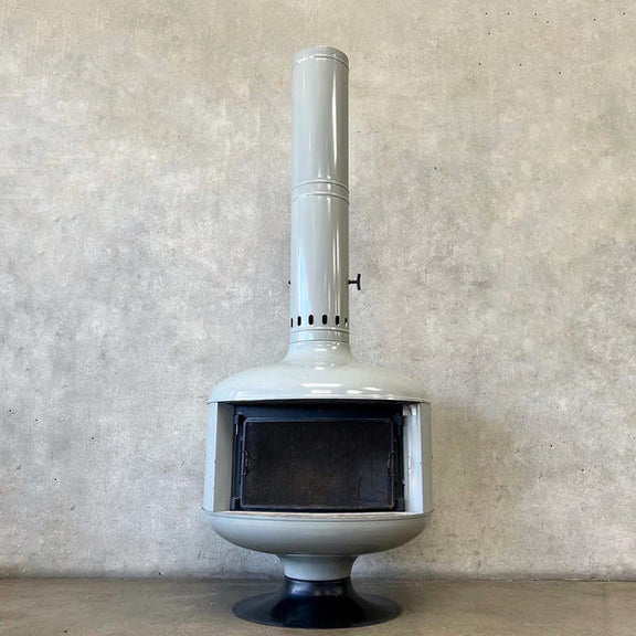 Malm Fire Drum 2 w/screen Mid Century Modern Fireplace Smokey