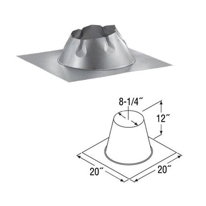 DuraVent 6" Inner Diameter - DuraTech Class A Chimney Pipe - Double Wall - Flat Roof Flashing 6DT-FF